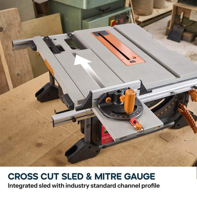 Evolution R255TBL Portable Table Saw 230v 255mm With TCT Multi-material Blade