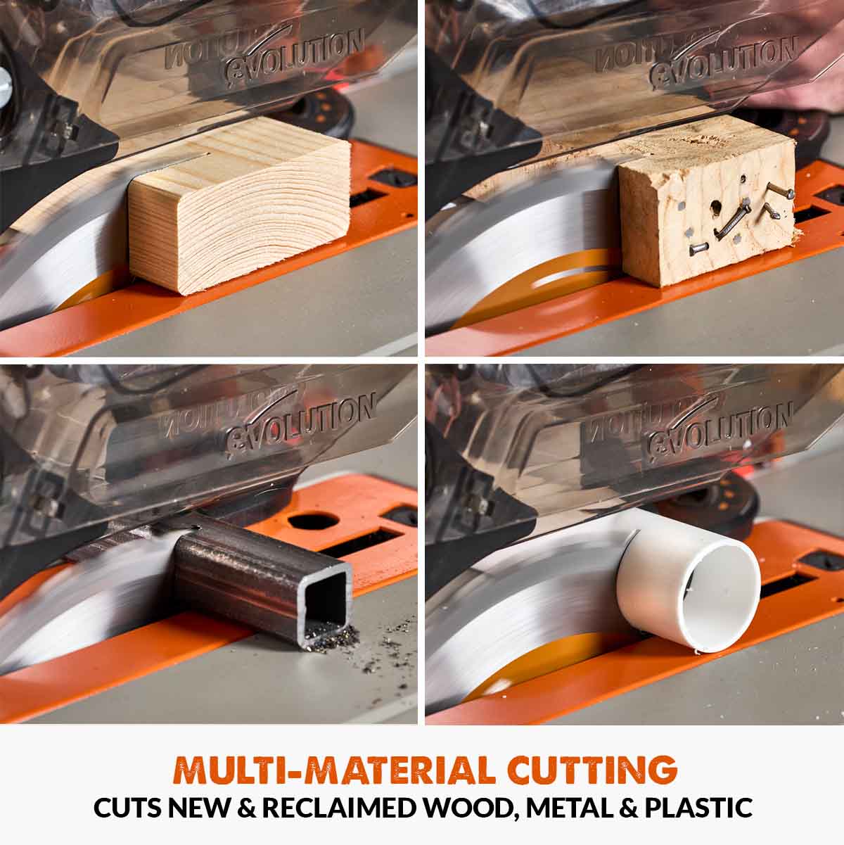 Evolution R255TBL+ 230v Portable Jobsite Table Saw with 255mmTCT Multi-material Blade