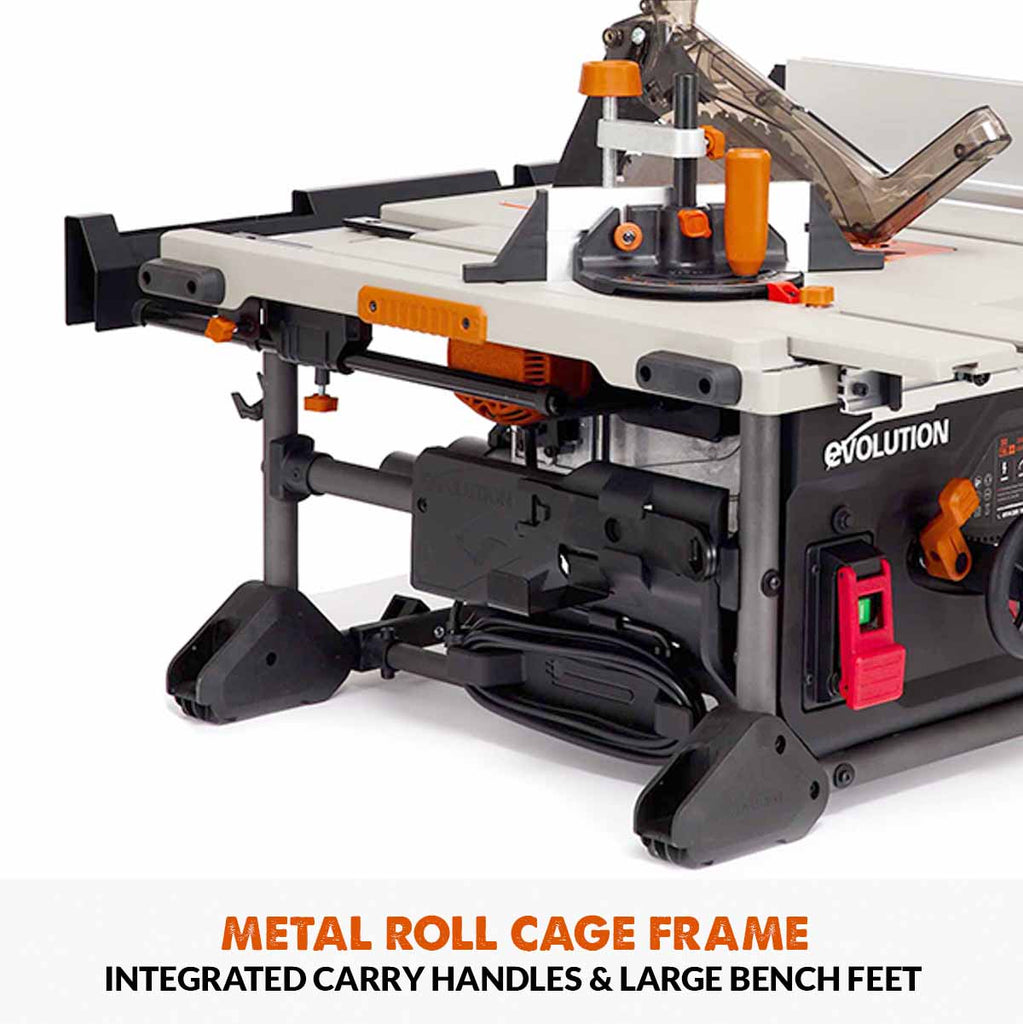 Evolution R255TBL+ Portable Jobsite Table Saw With Multi-Material Cut ...
