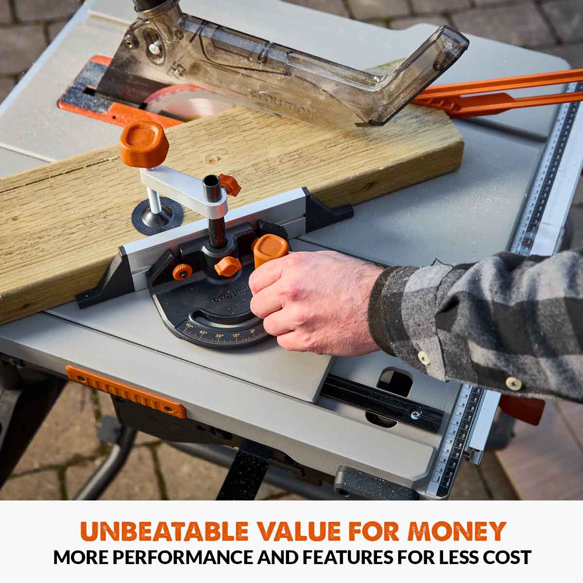 Evolution R255TBL+ 230v Portable Jobsite Table Saw with 255mmTCT Multi-material Blade