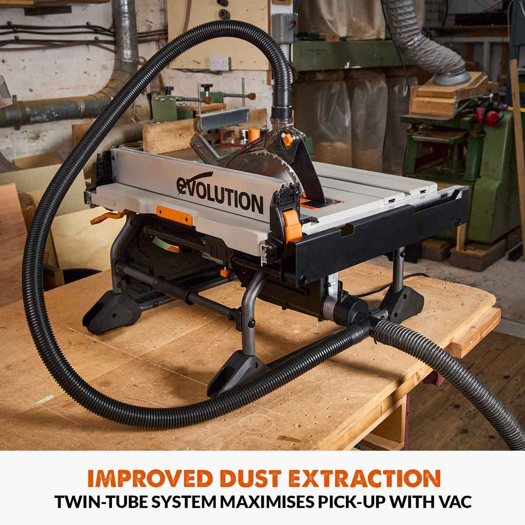 Evolution R255TBL+ Portable Jobsite Table Saw With Multi-Material Cut ...