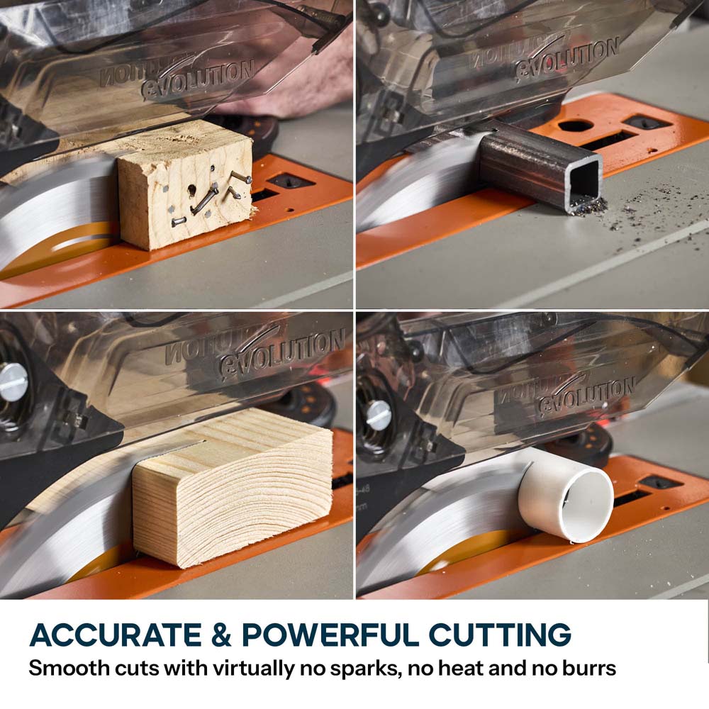 Evolution R255TBL+ 230v Portable Jobsite Table Saw with 255mmTCT Multi-material Blade