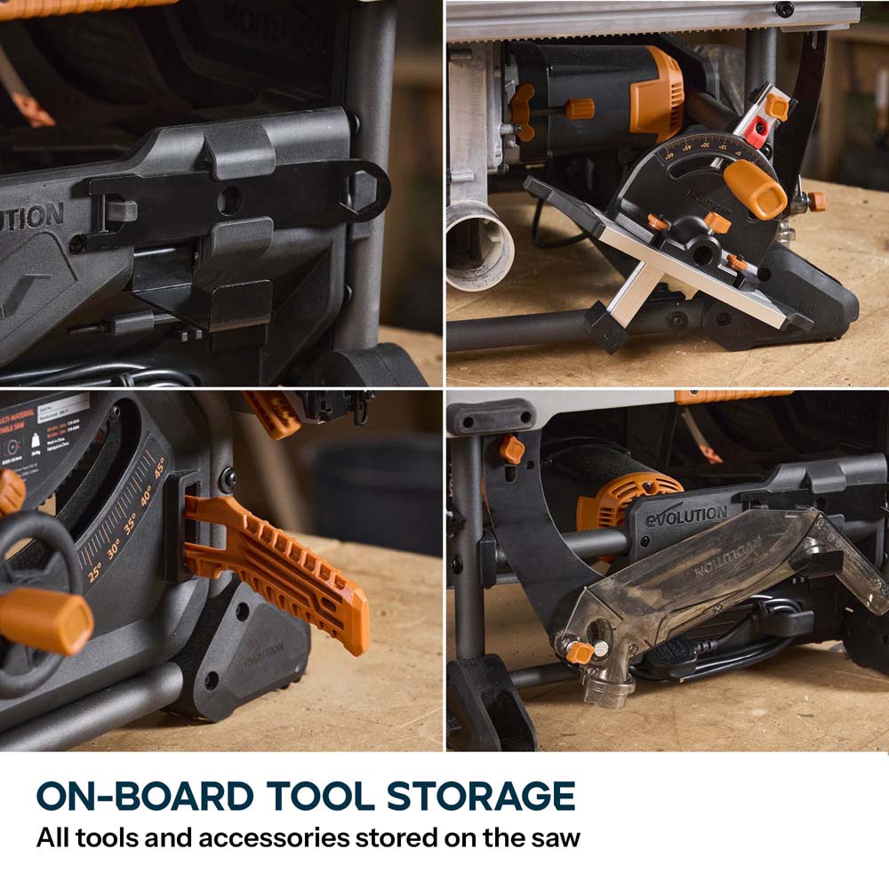 Evolution R255TBL+ 230v Portable Jobsite Table Saw with 255mmTCT Multi-material Blade
