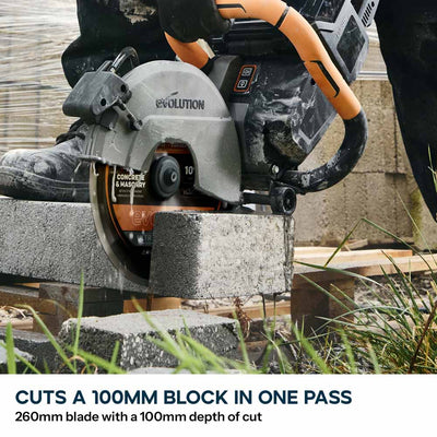 R260DCT-Li Cordless 260mm Disc Cutter With Automatic Water-Fed Dust Suppression and Premium Thin Kerf Diamond Blade