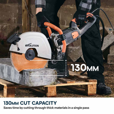 R350DCT 350mm Electric Disc Cutter With Automatic Water Fed Dust Suppression & Premium Diamond Blade