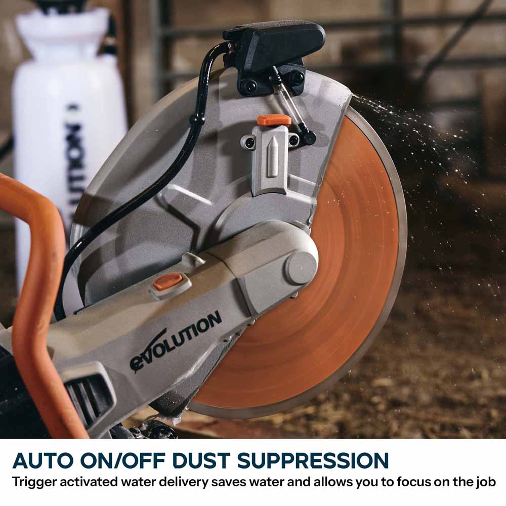 R350DCT 350mm Electric Disc Cutter With Automatic Water Fed Dust Suppression & Premium Diamond Blade