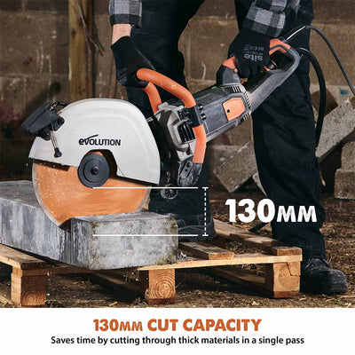 R350DCT 350mm Electric Disc Cutter With Automatic Water Fed Dust Suppression & Premium Diamond Blade
