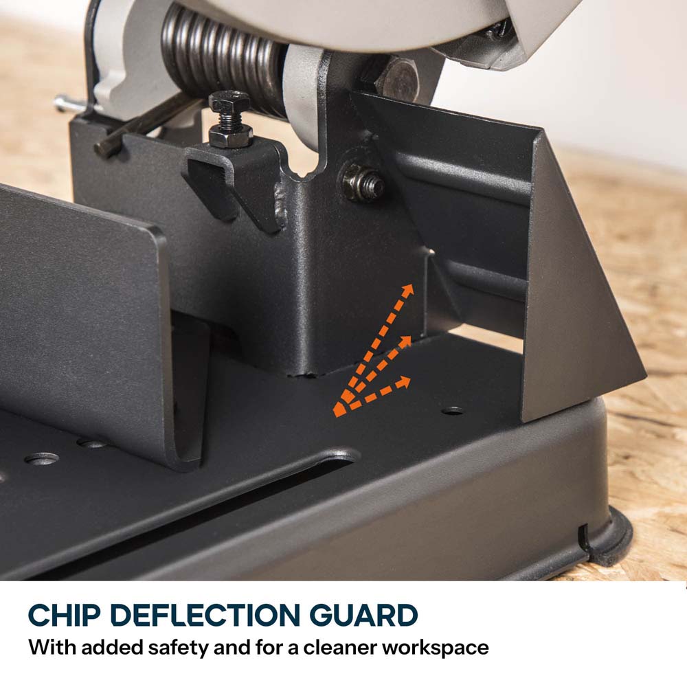 Evolution 355mm Multi-Material Chop Saw with TCT Blade for Steel, Wood & Plastic | R355CPS