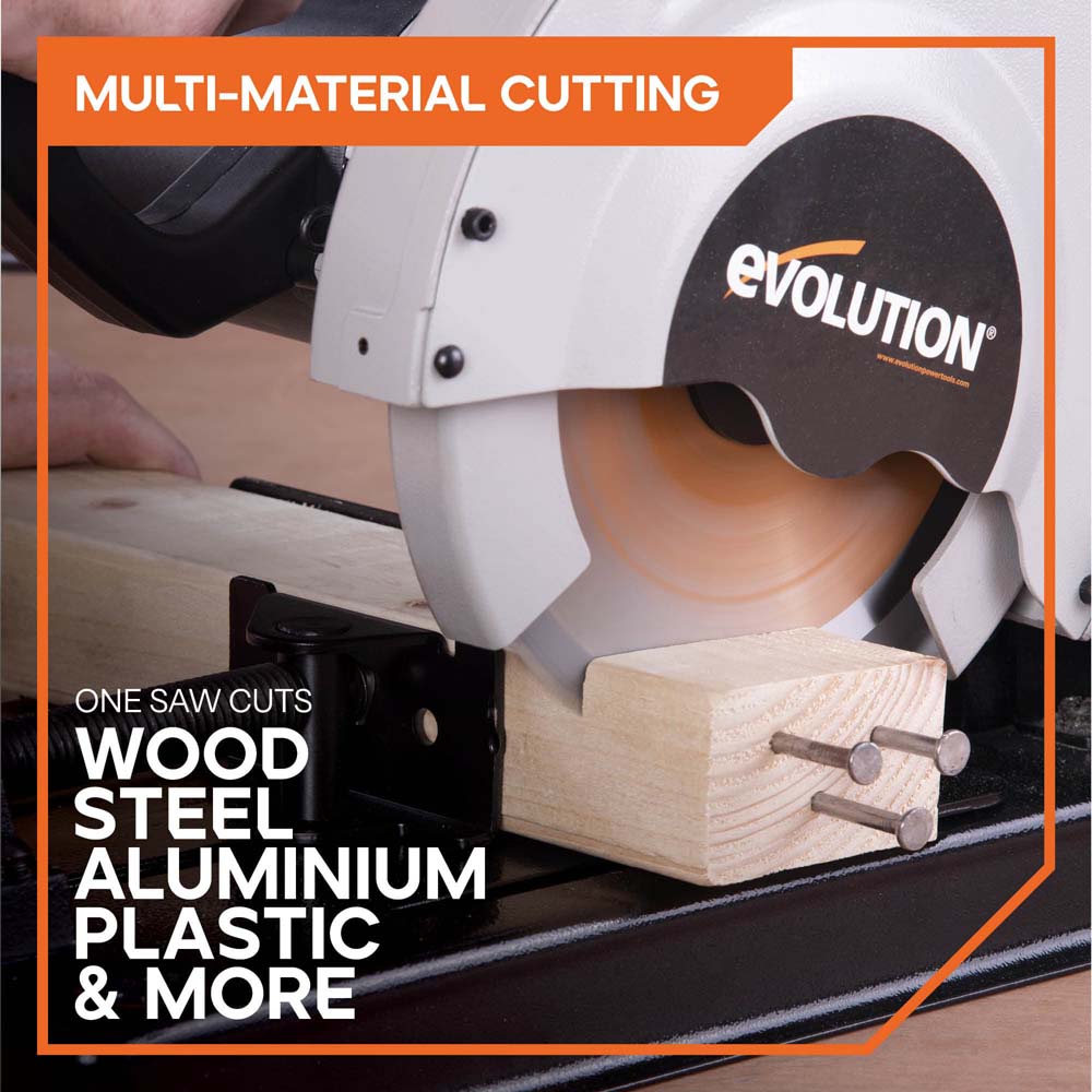 Evolution 185mm Portable Multi-Material Chop Saw with TCT Blade for Conduit, Pipe & Cable Tray | RAGE4