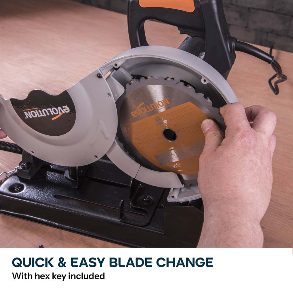 Evolution 185mm Portable Multi-Material Chop Saw with TCT Blade for Conduit, Pipe & Cable Tray | RAGE4