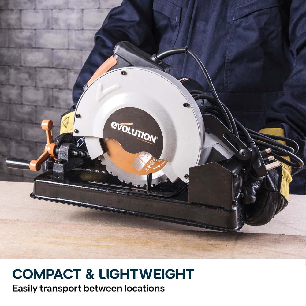 Evolution 185mm Portable Multi-Material Chop Saw with TCT Blade for Conduit, Pipe & Cable Tray | RAGE4