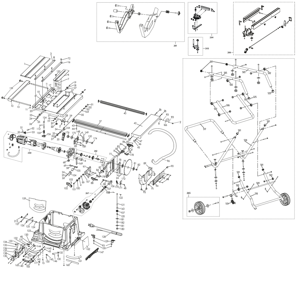 Evolution RAGE5-S Table Saw Spare Parts
