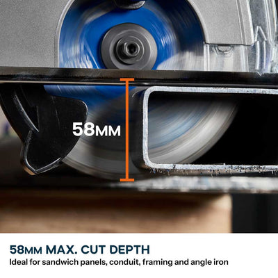 Evolution 165mm Cordless Metal Cutting Circular Saw with Thin Kerf Blade | 58mm Cut Depth | S165CCS-Li