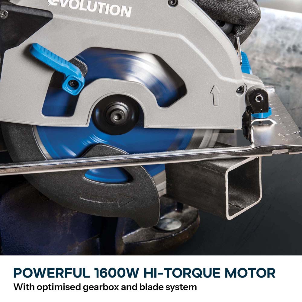 Evolution S185CCSL 185mm Metal Cutting Circular Saw with TCT Mild Steel Cutting Blade