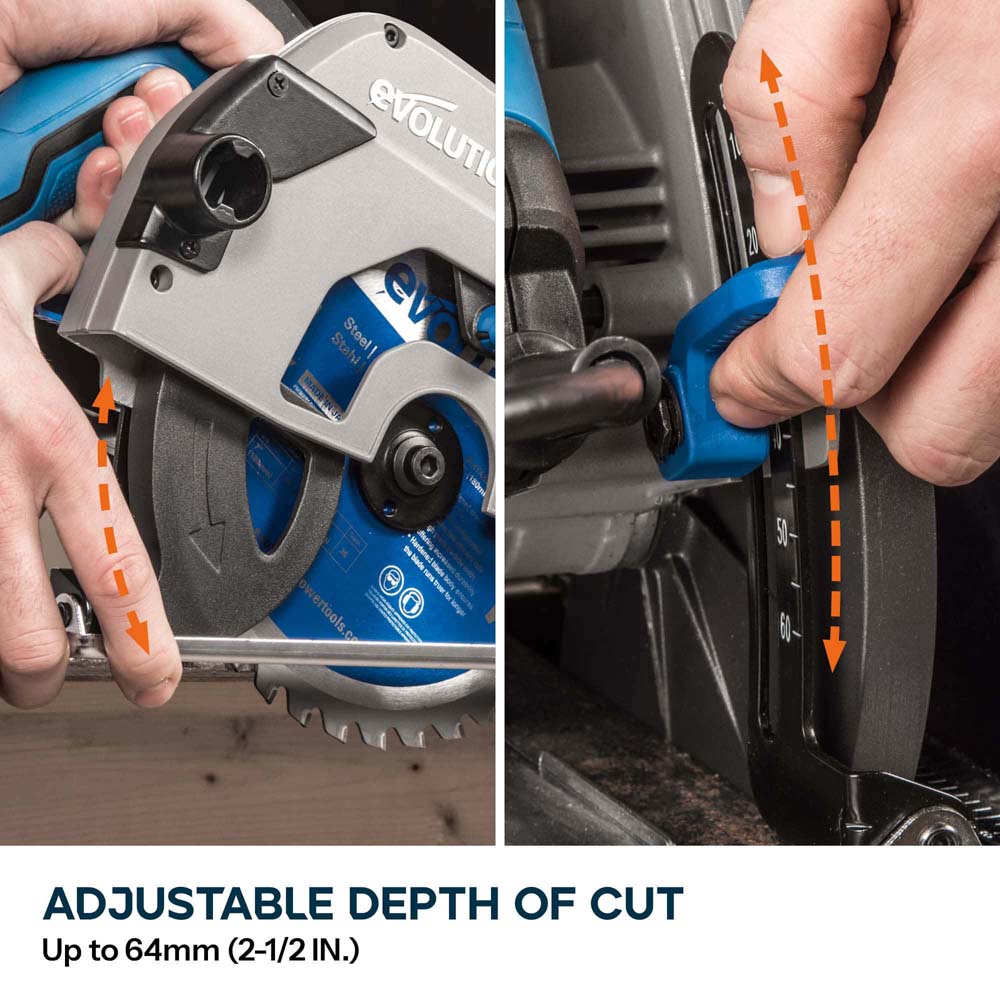 Evolution S185CCSL 185mm Metal Cutting Circular Saw with TCT Mild Steel Cutting Blade