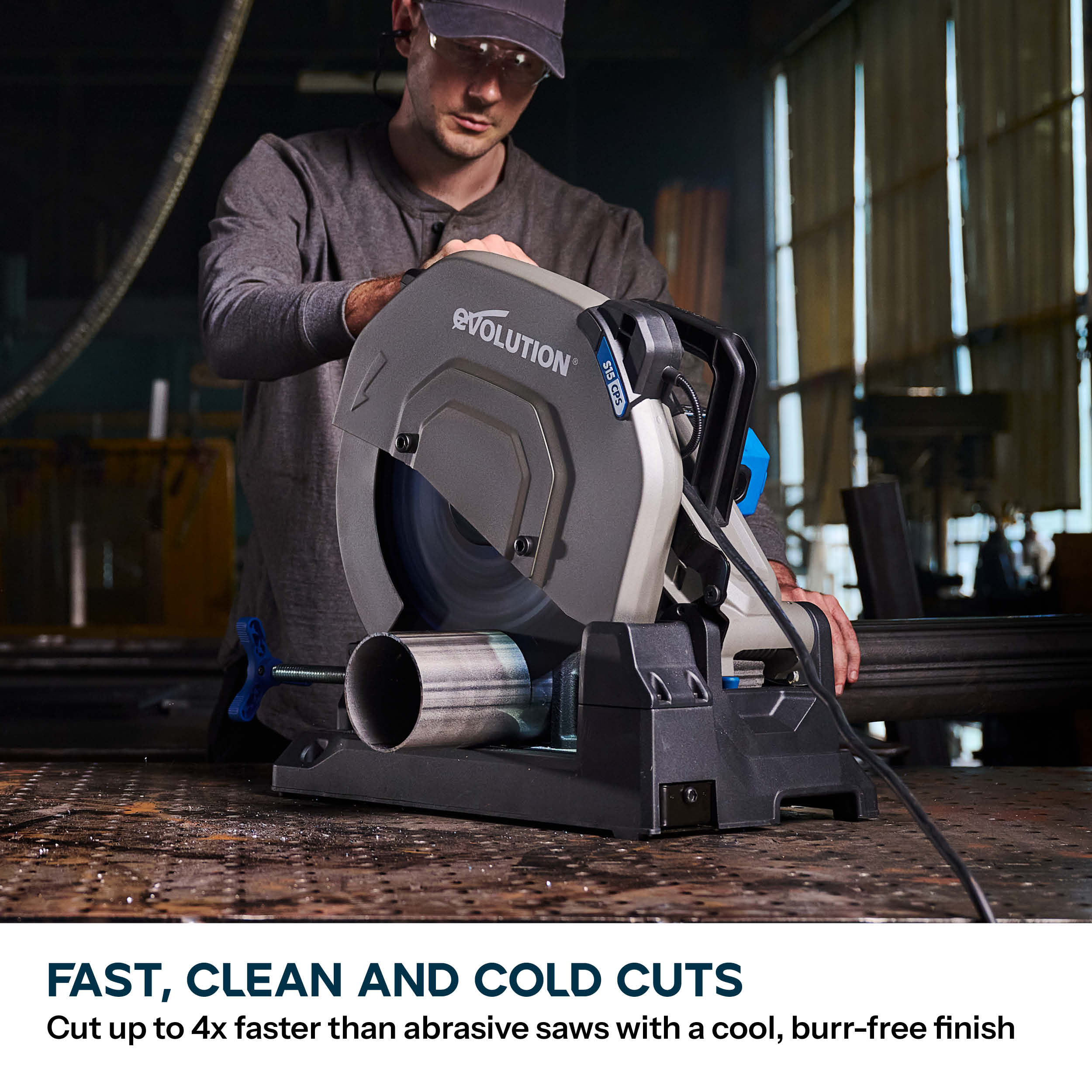 Evolution 355mm Metal Cutting Chop Saw with EvoMax Blade & Intelligent Motor Technology | S355CPS Gen 2