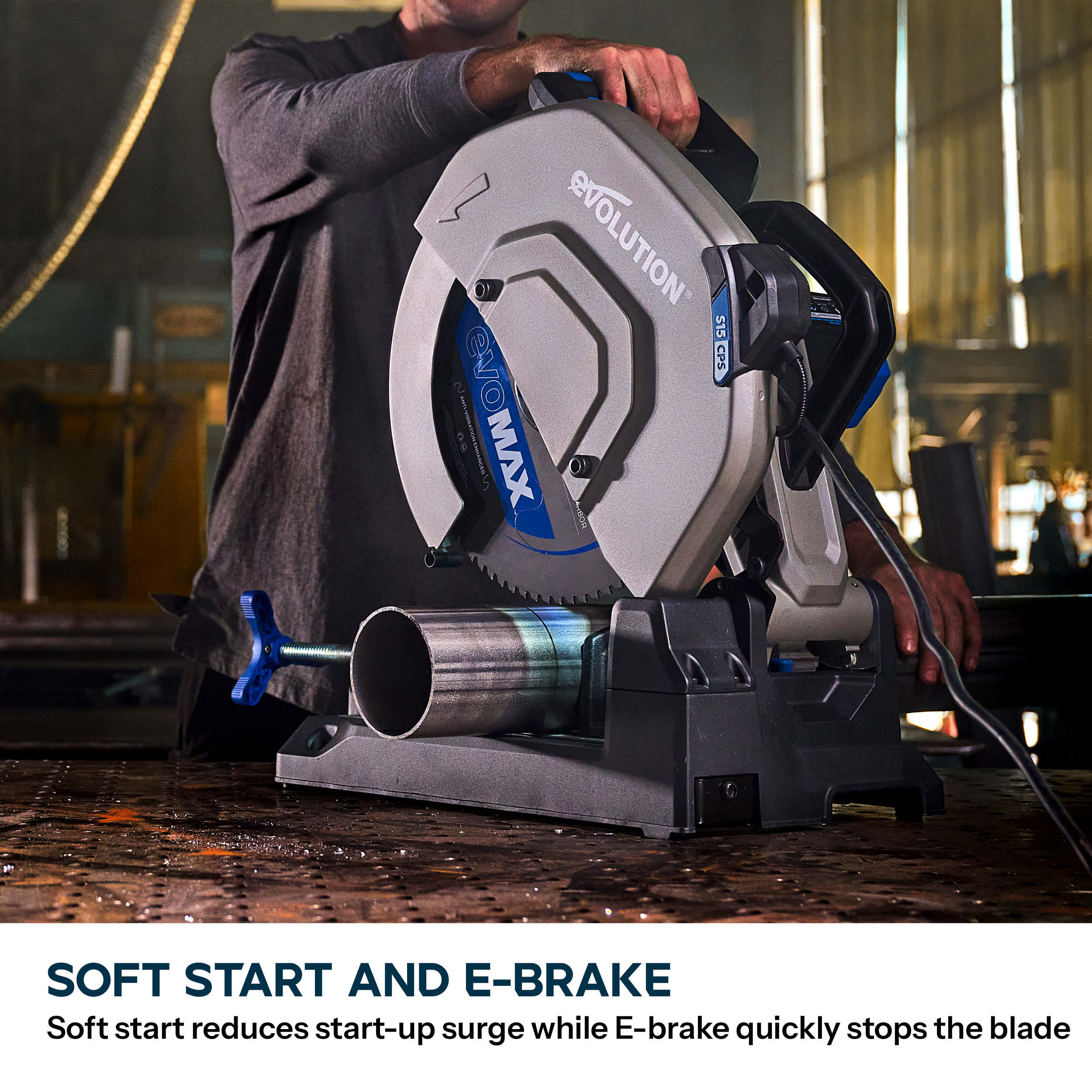 Evolution 355mm Metal Cutting Chop Saw with EvoMax Blade & Intelligent Motor Technology | S355CPS Gen 2