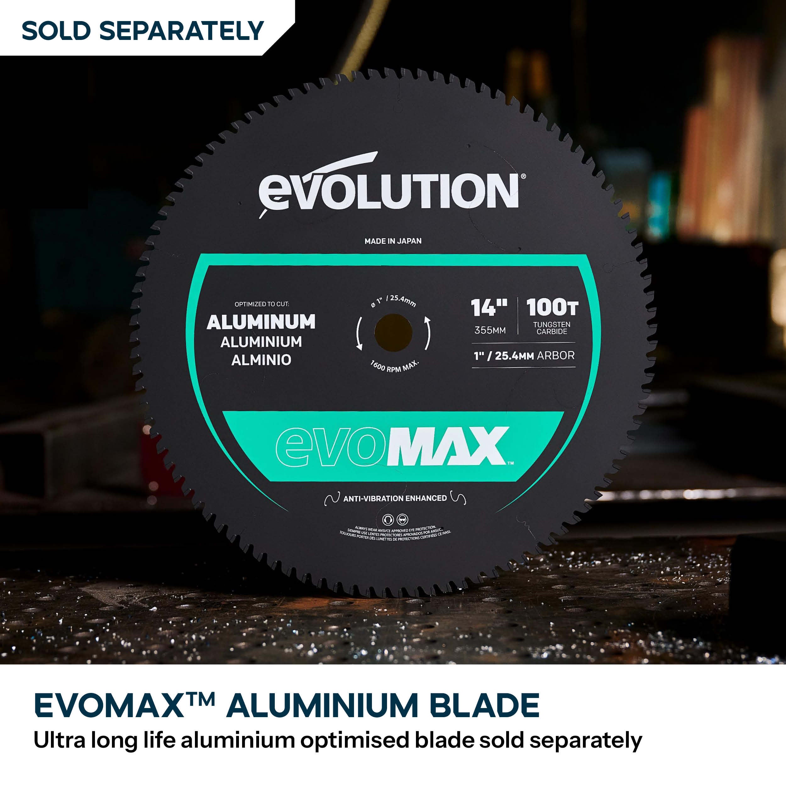 Evolution 355mm Metal Cutting Chop Saw with EvoMax Blade & Intelligent Motor Technology | S355CPS Gen 2