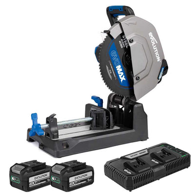 Evolution Cordless 355mm Metal Cutting Chop Saw with 36V Brushless Motor & EvoMax Blade | S355CPS-Li