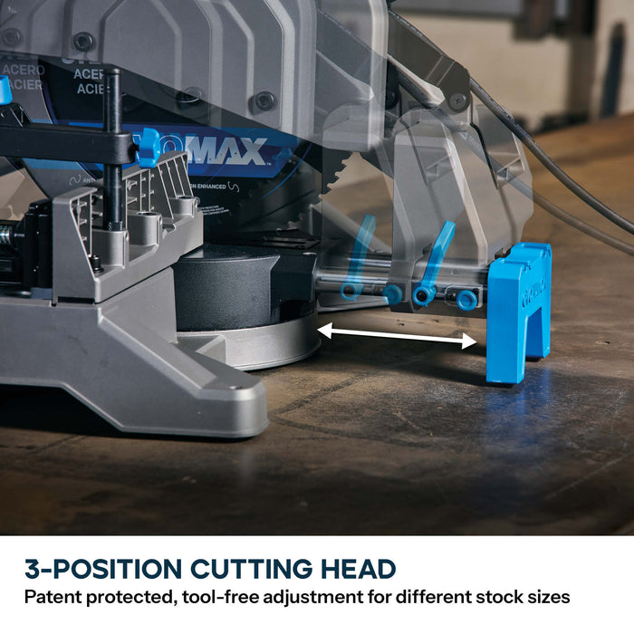 Evolution 355mm Metal Cutting Mitre Chop Saw with EVOMAX 80T Cermet Long-Life Blade, Intelligent Motor Technology & Shadowline Guide | S355MCS-G2