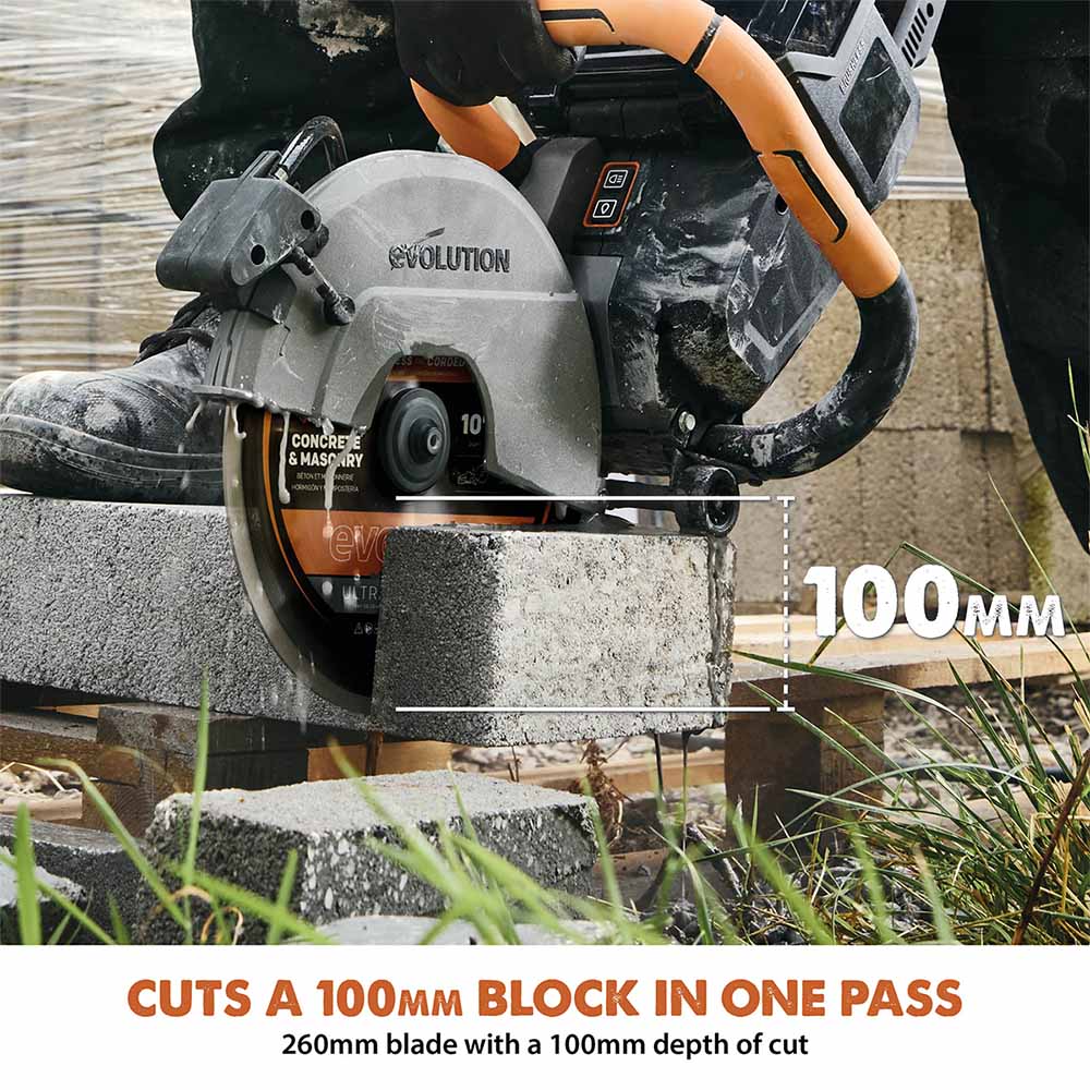 R260DCT-Li Cordless 260mm Disc Cutter With Automatic Water-Fed Dust Suppression and Premium Thin Kerf Diamond Blade