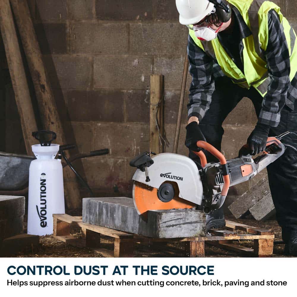Evolution 15L Pressurised Water Tank with Foot Pump and 3m Hose for Dust Suppression
