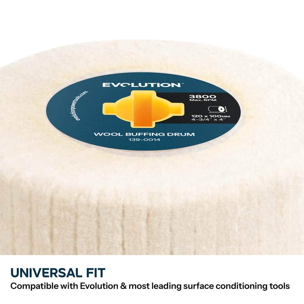 Evolution Wool Buffing Drum For Surface Conditioners | Polishing & Finishing | 120mm Width & 100mm Diameter