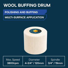 Evolution Wool Buffing Drum For Surface Conditioners | Polishing & Finishing | 120mm Width & 100mm Diameter