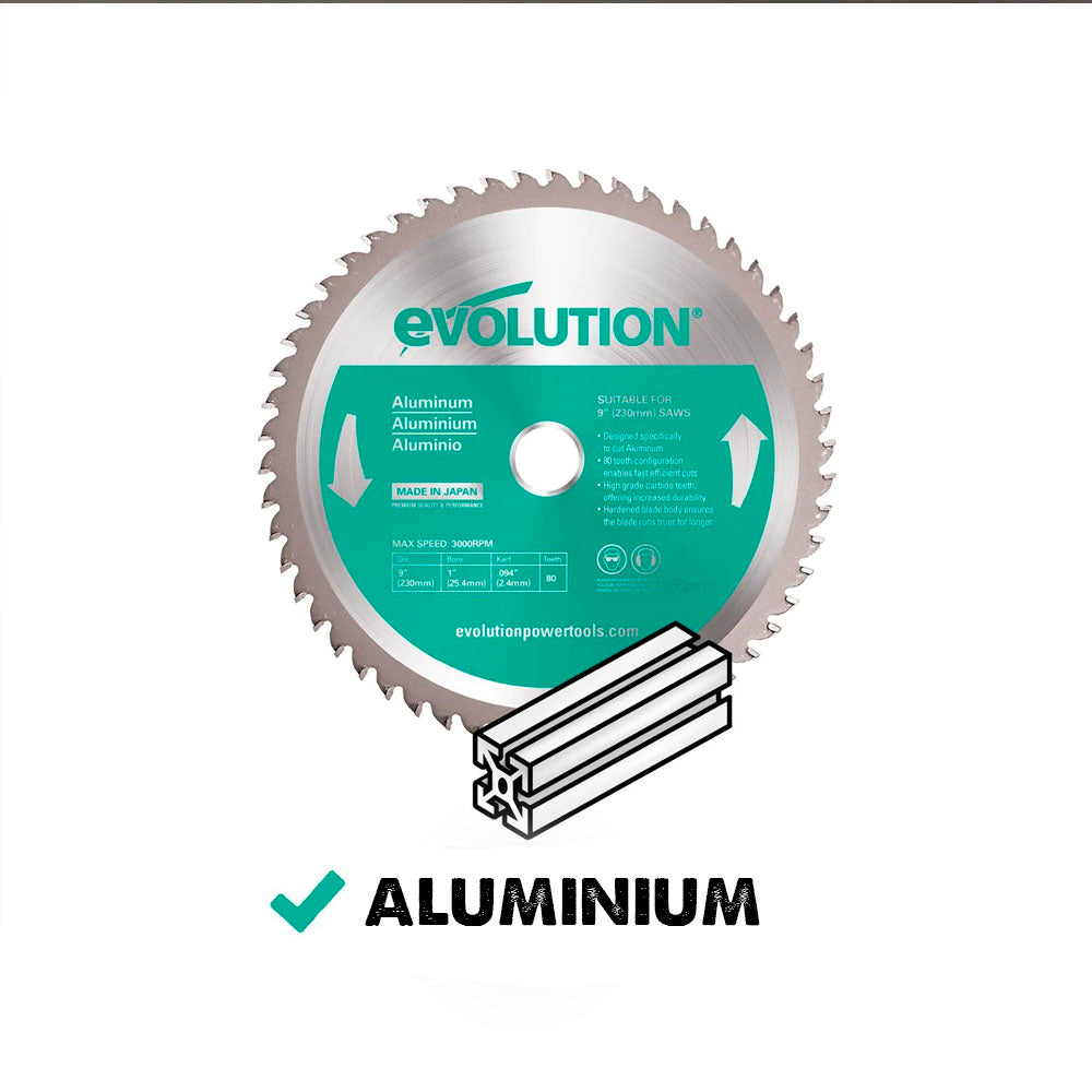 Evolution 210mm Aluminium Cutting 60 Tooth TCT Mitre Saw Blade