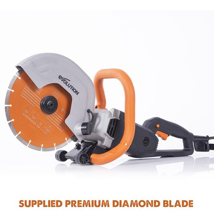 Evolution R255DCT 255mm 10" Electric Disc Cutter Concrete Saw with Premium Diamond Blade - Evolution Power Tools UK