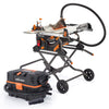 Evolution R255TBLX+ 230v Portable Jobsite Table Saw with Wheeled Stand and R15VAC Wet & Dry Vacuum