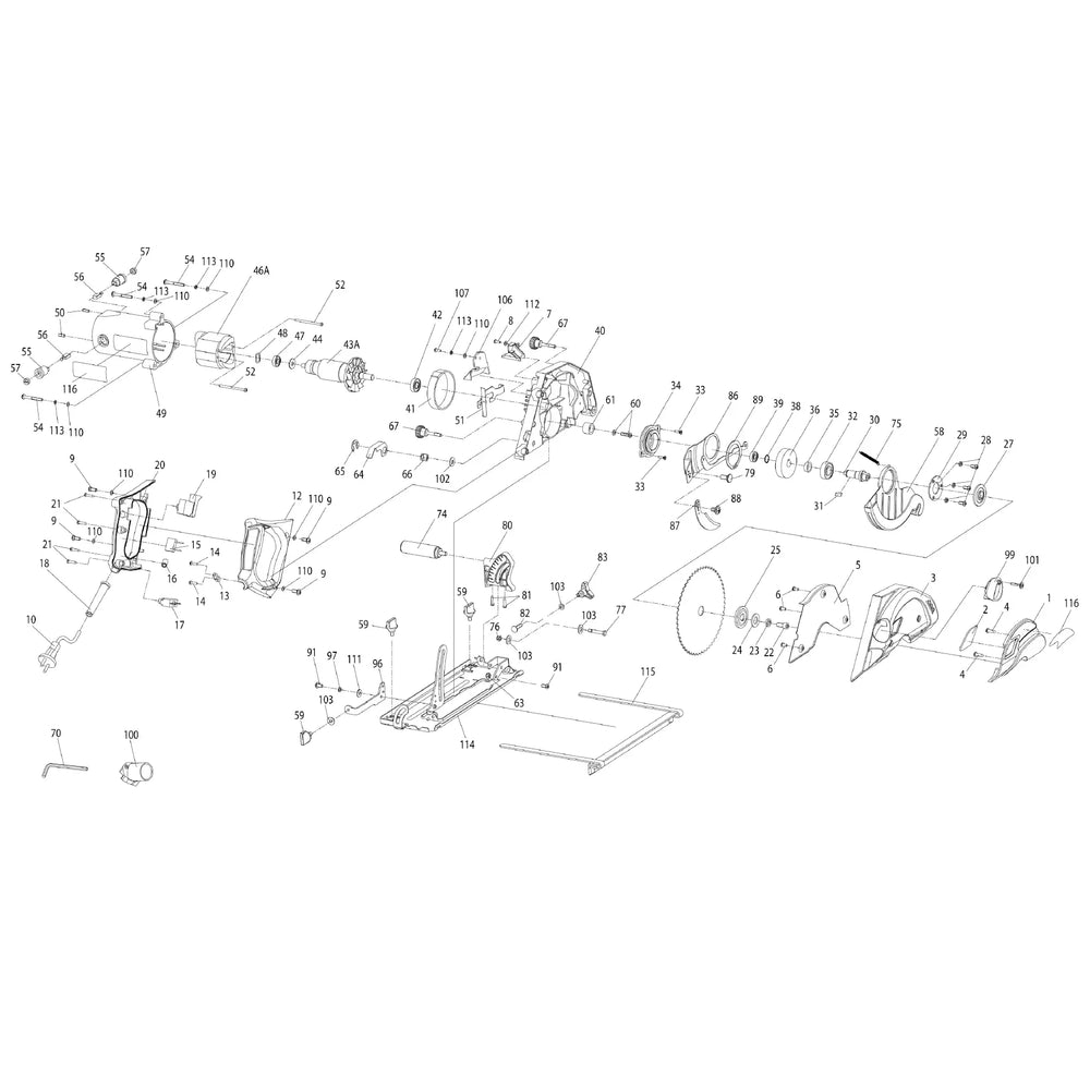 EVOSAW180HD 180mm Corded Circular Saw (Gen 1) Spare Parts