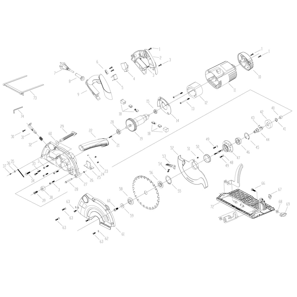 FURY1-B 185mm Corded Circular Saw Spare Parts