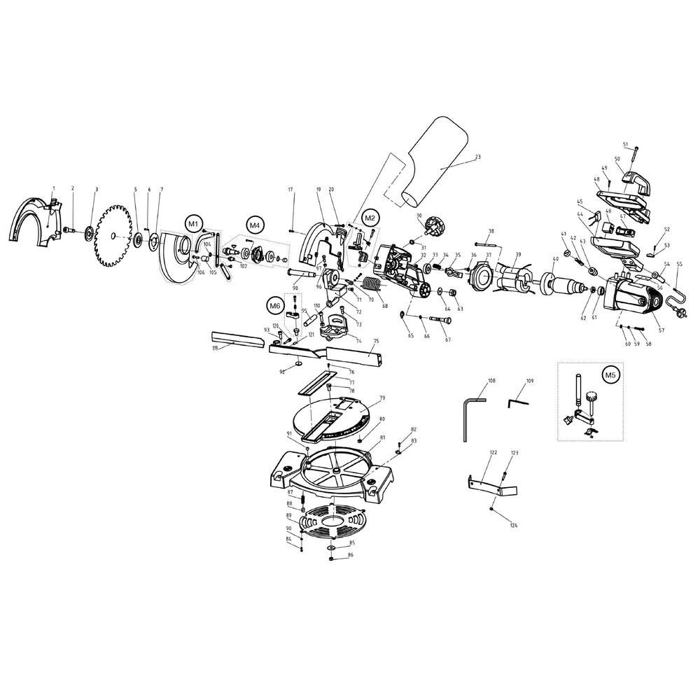 FURY3-B 210mm Corded Compound Mitre Saw Spare Parts