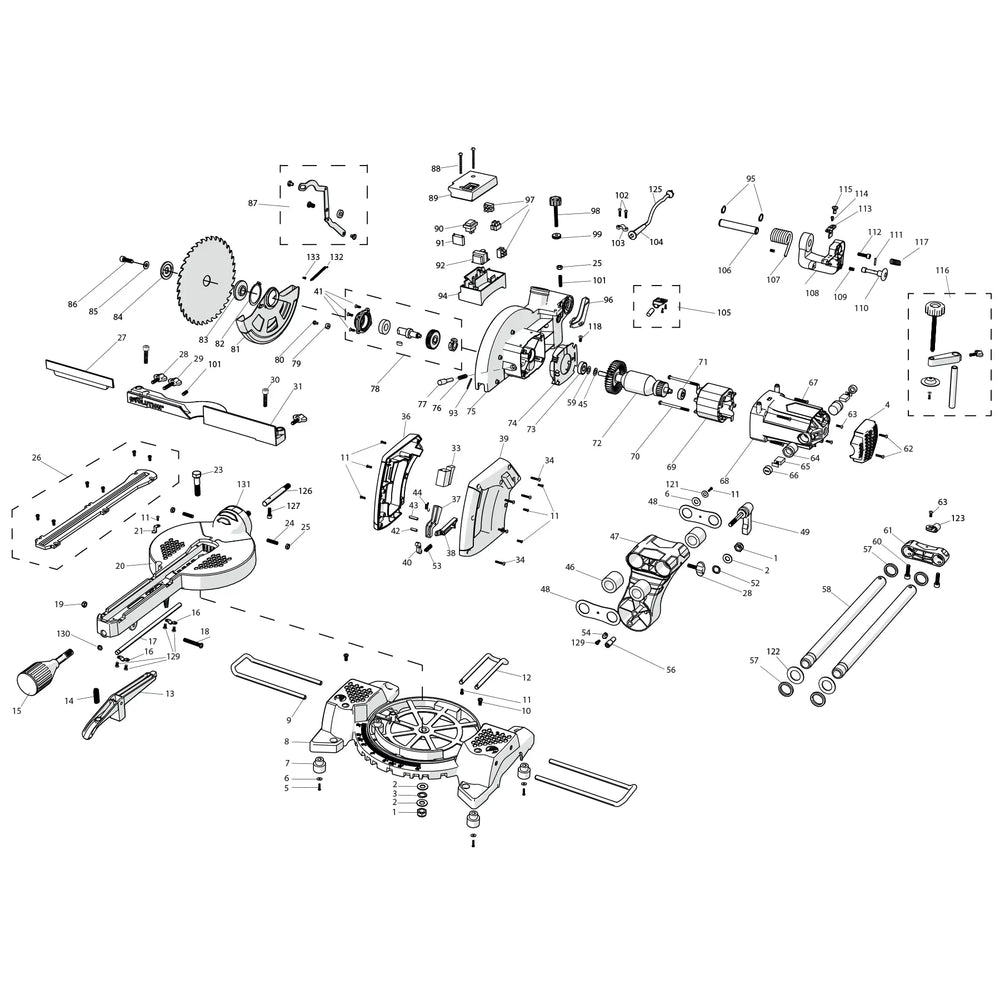FURY3-S 210mm Corded Sliding Mitre Saw Spare Parts