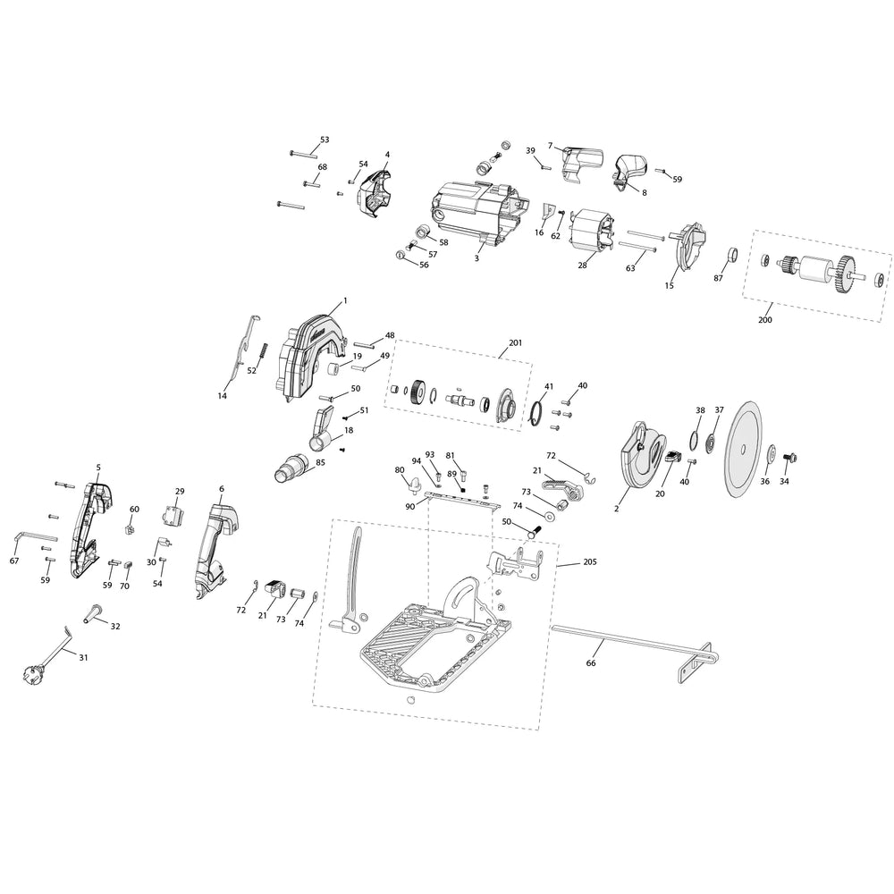 R185CCS 185mm Corded Circular Saw Spare Parts