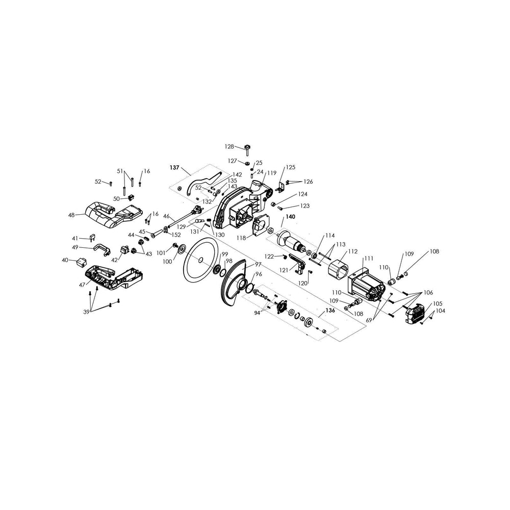 Evolution R210SMS 230V Sliding Mitre Saw Spare Parts (Head Section)