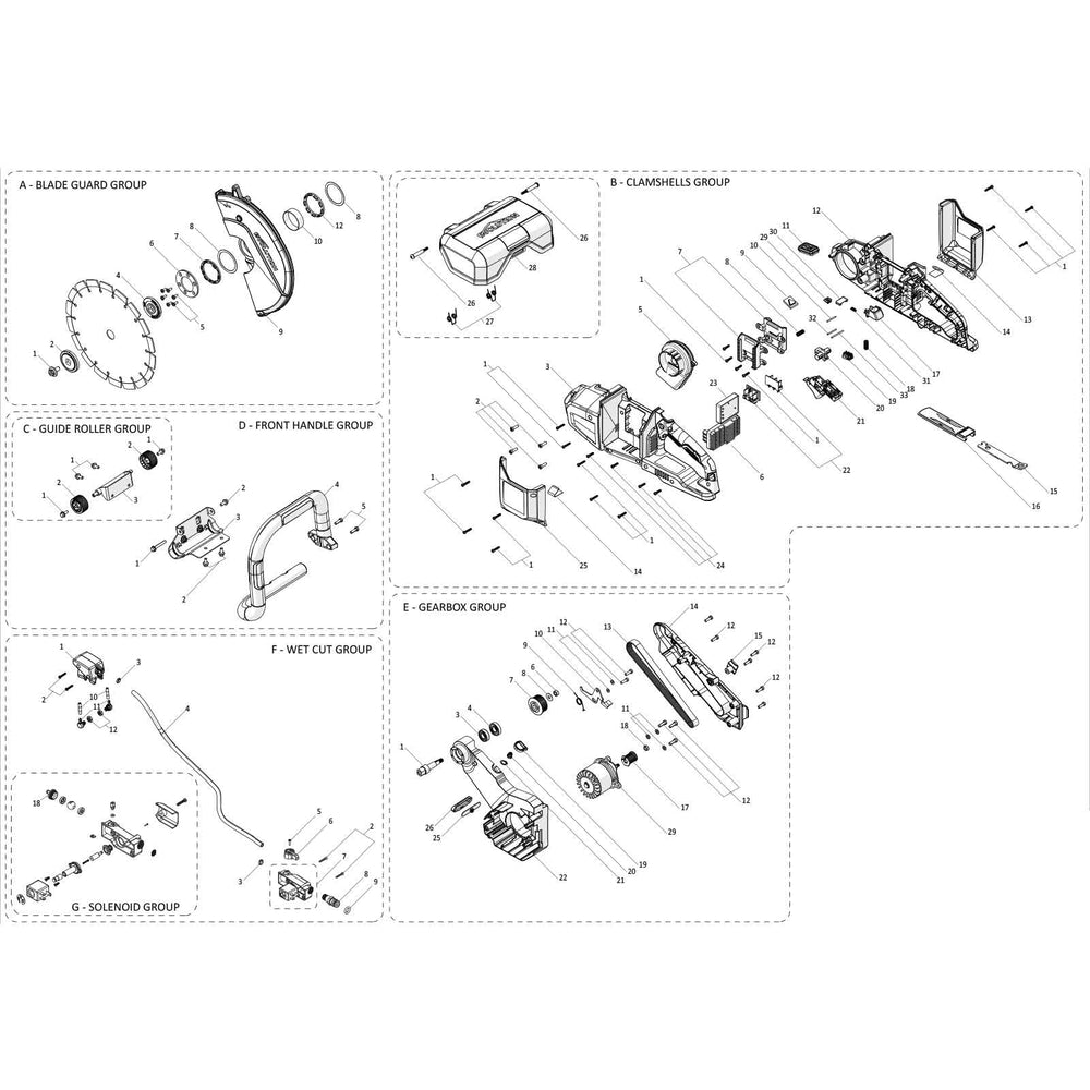 Evolution R260DCT-Li Disc Cutter / Concrete Saw Spare Parts