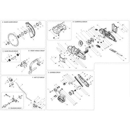 Evolution R260DCT-Li Disc Cutter / Concrete Saw Spare Parts