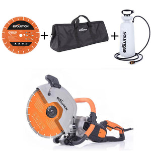 R300DCT+ Electric Disc Cutter with Hand Pump Water Bottle, Bag & Extra Blade