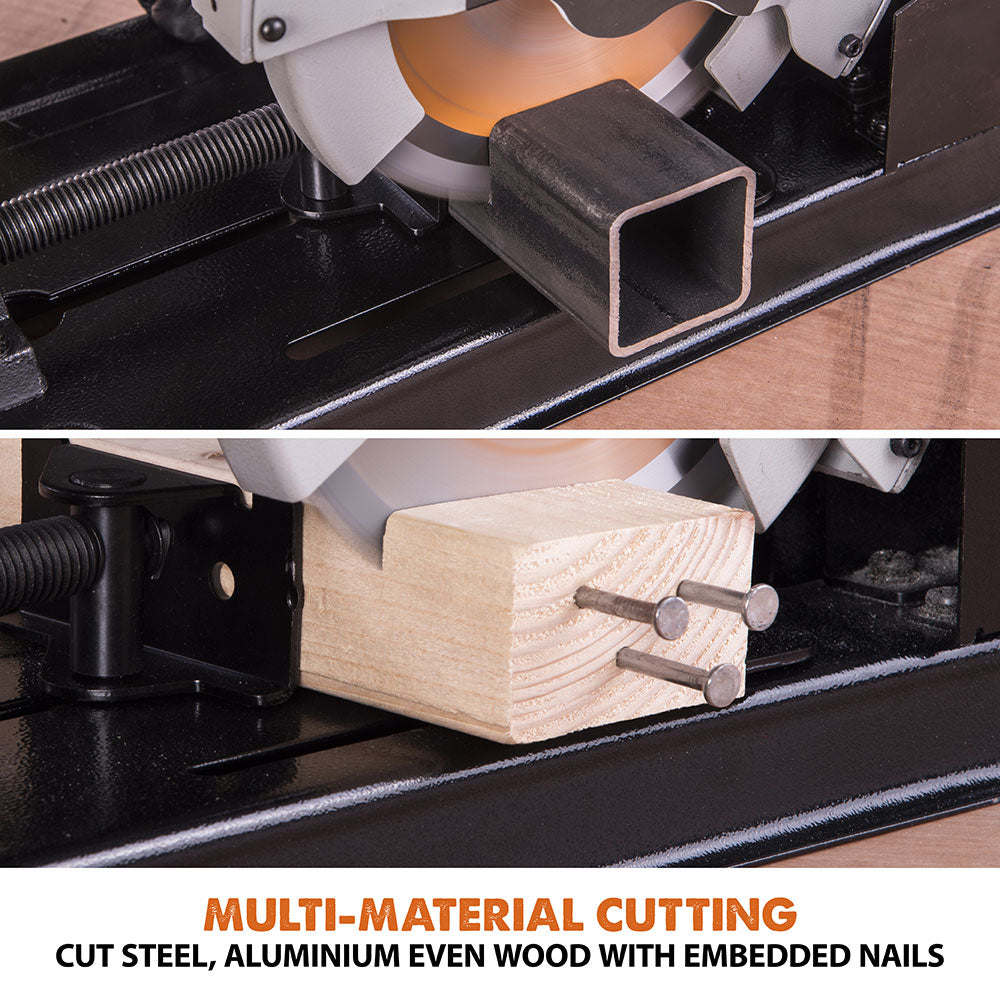 Evolution RAGE4 - 185mm Chop Saw with TCT Multi-material Cutting Blade C-grade (Refurbished fair condition)