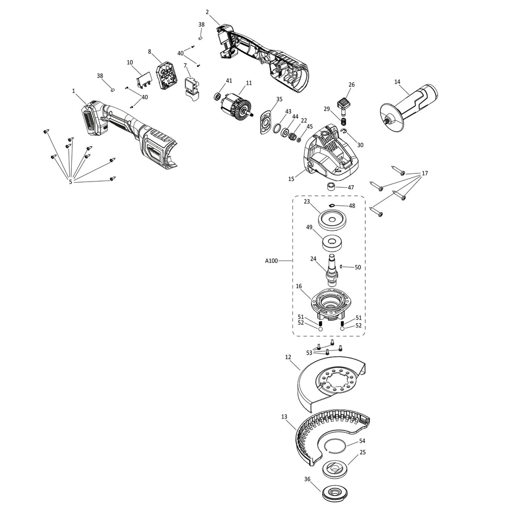 S125AGR-Li Cordless Angle Grinder Spare Parts
