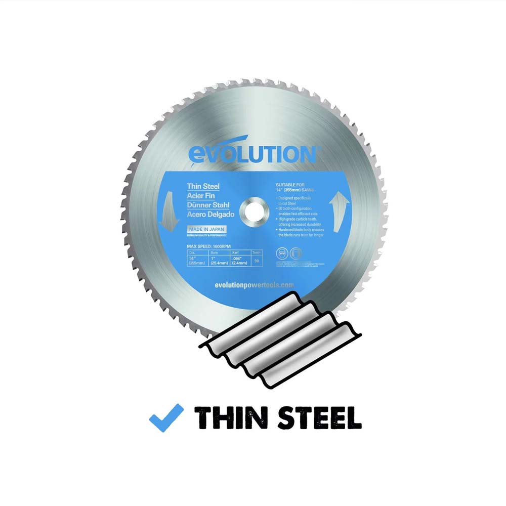 Evolution 185mm Thin Steel Mitre Saw Blade 68T