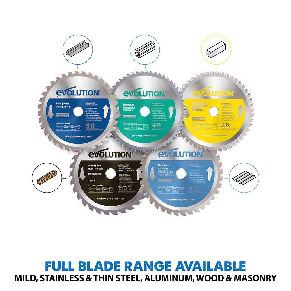 Evolution 180mm Mild Steel Cutting 36T Blade (For Circular Saws & Chop ...