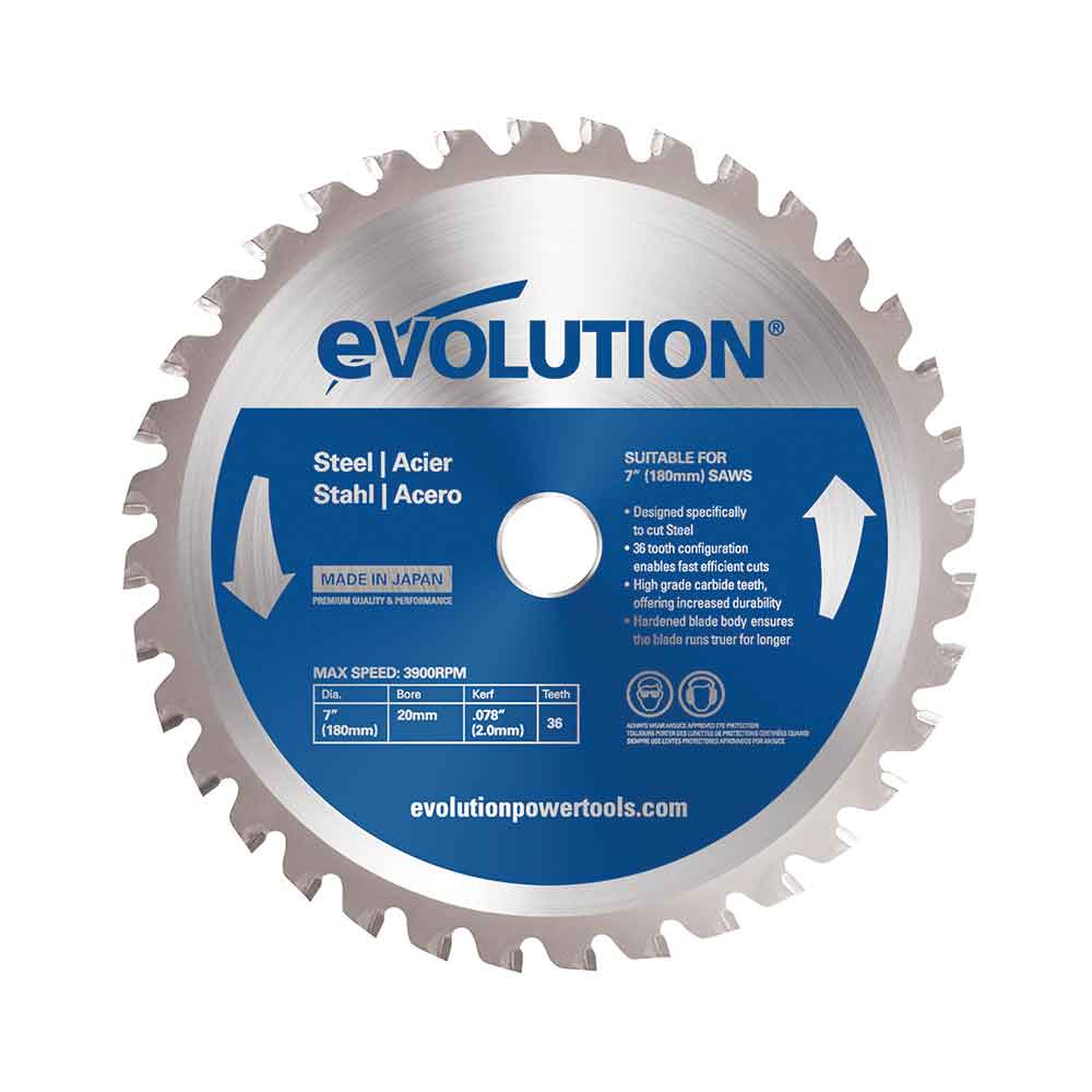 Evolution 180mm Mild Steel Cutting 36T Blade (For Circular Saws & Chop Saws Only)