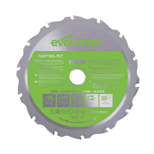 Evolution 185mm Multi-Material Cutting 16T Circular Saw Blade