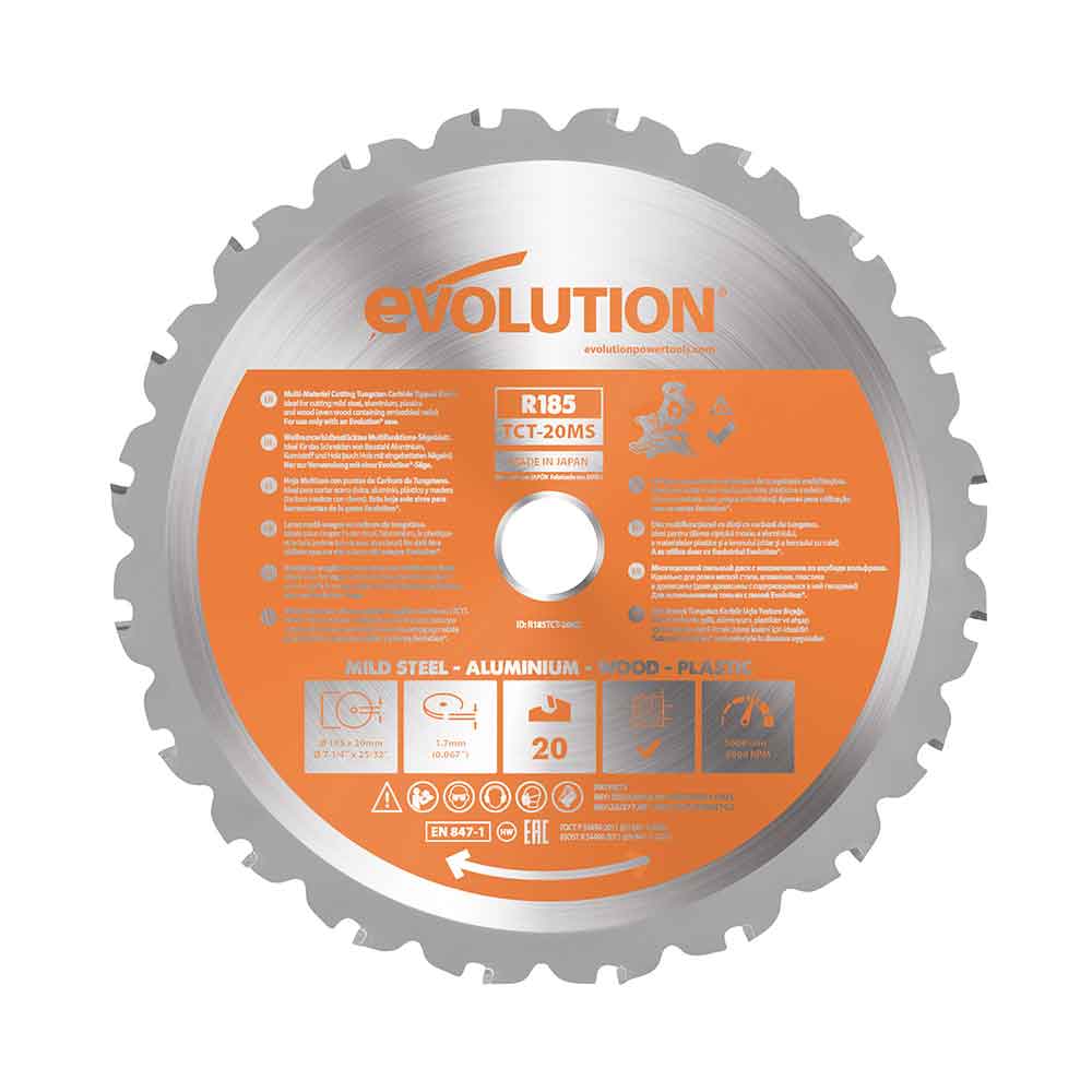 Evolution RAGE4 - 185mm Chop Saw With TCT Multi-Material Cutting Blade