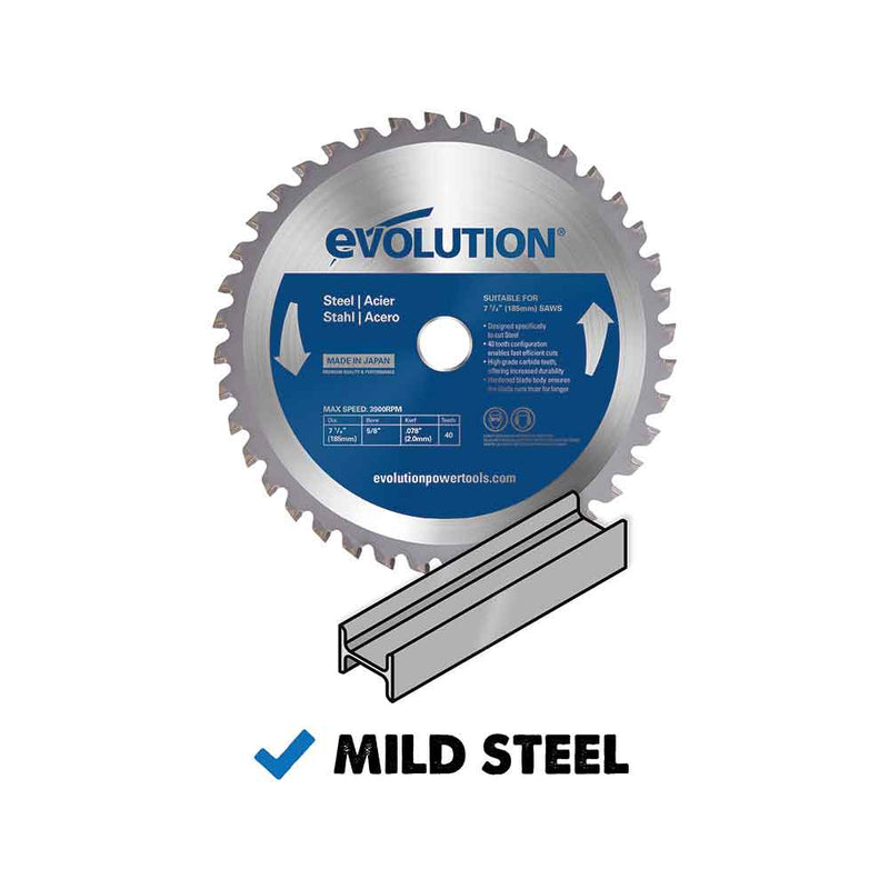 Evolution 185mm 40T Mild Steel Cutting Blade - Evolution Power Tools UK