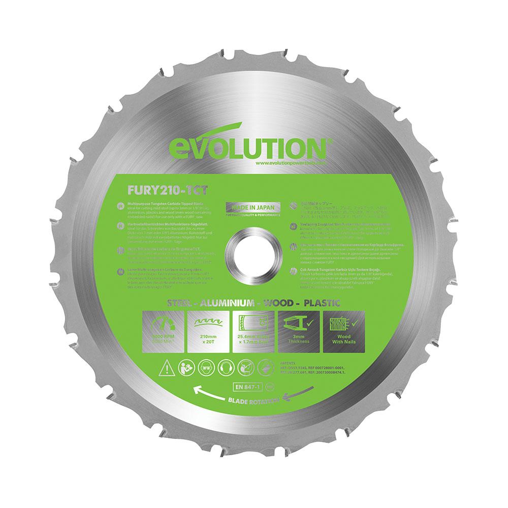 Evolution 210mm Multi-Material Cutting 20T Blade | Evolution Power Tools UK