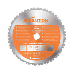 Evolution 255mm Multi-Material Cutting 28T Mitre & Table Saw Blade